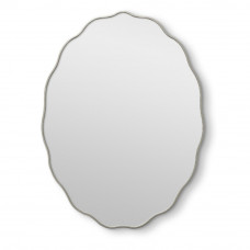 Овальное волнистое зеркало в серебряной раме Fancy Oval Silver (Фэнси) Smal 60*80 см